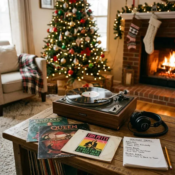Classic rock Christmas songs by mood